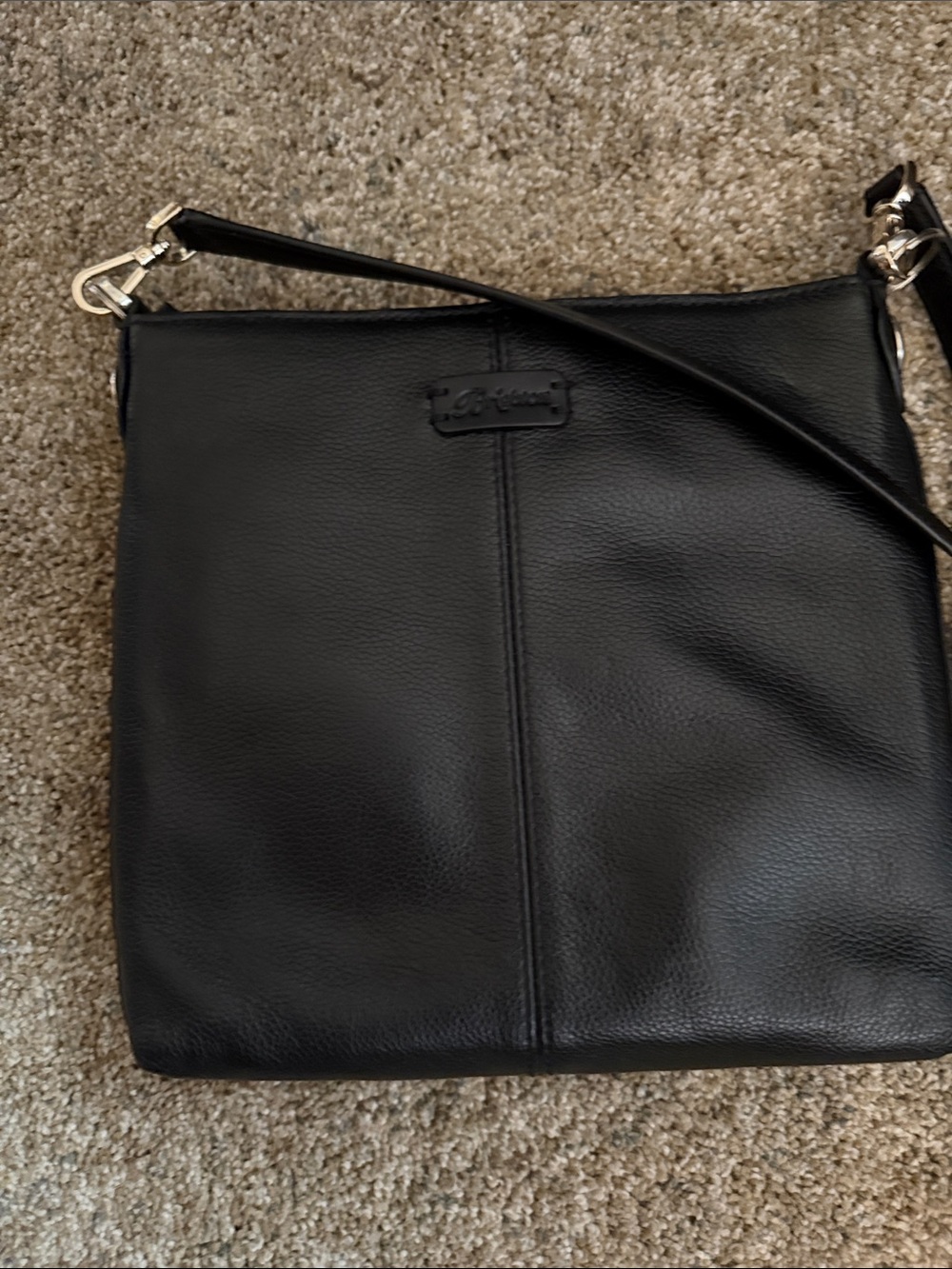 Brighton Black Leather Embossed Medallion Crossbody - Picture 4 of 4
